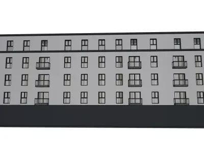 Modern Mixed Use Apartment Building  Retail  and Residential 3D model