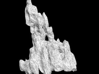 Low poly Cave Eroded Limestone Modular 210727 Low-poly 3D model