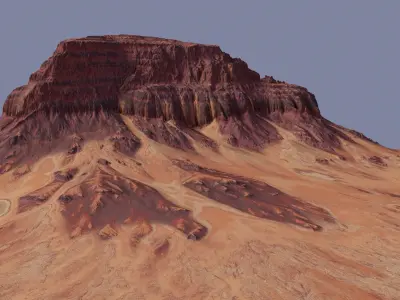 High detail sandstone mountain 3D model