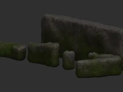 Cave Walls 4 - Moss 1 Low-poly 3D model