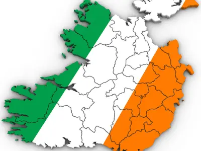 3d Political Map of Ireland 3D model