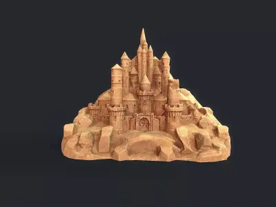Sand Castle Low-poly 3D model