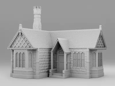 House with a stove 3D print model