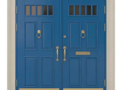 Entrance classic door 18 3D model