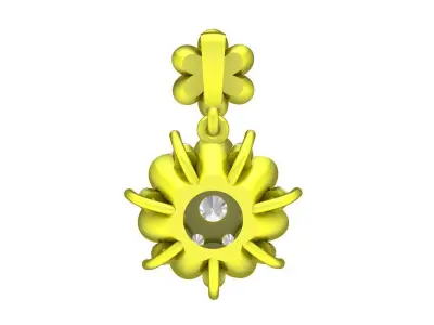 Elegant Floral Cluster Pendant with Round Gemstone Accents 6550 3D print model