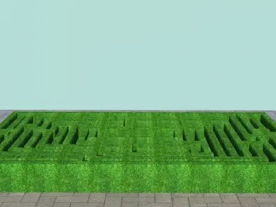 Rectangular Maze With Grass 3D model