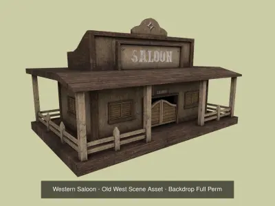 10 Wild West Building Collection - Western Backdrop Full Perm 3D Model Pack