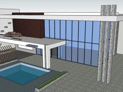 Modern Villa Modeled with SketchUp and Rendered with Lumion  3D model