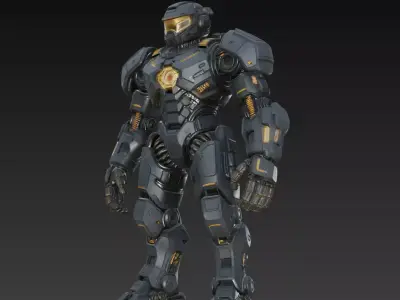 Dark Armored Mech Titan - Futuristic Sci-Fi Robot 3D Model 3D print model