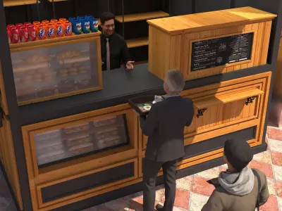 Breakfast Shop 4K 3D model