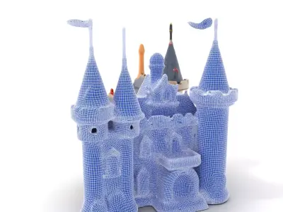Fantasy Castle Towers model pack Low-poly 3D model