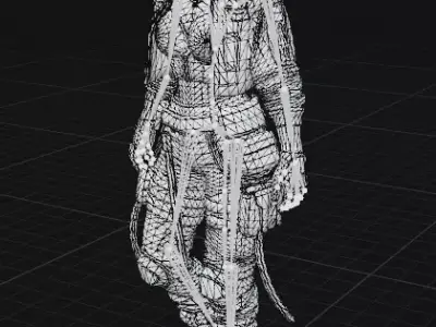 Cyberpunk Female Outfit Game Ready Clothing Set FBX USDZ STL Low-poly 3D model