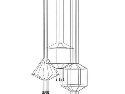 Ceiling Lamps Set 4 3D model