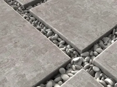 Paving tile pebble n15 3D model