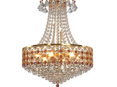 SHRI MAHAL ANTIQUES LED Crystal Big Size Jhumar  3D model