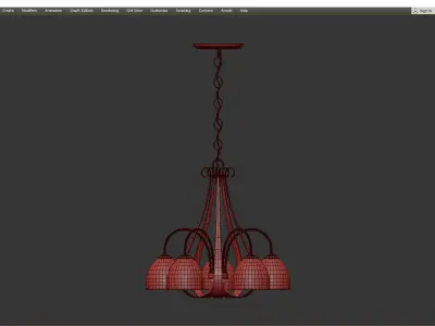 SWEEPING TAPER 5 ARM CHANDELIER Low-poly 3D model
