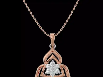 Light Minimalist Diamond Pendant Necklace 3D print model