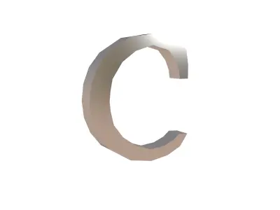 Roman Numerals 100 v1 003 Low-poly 3D model