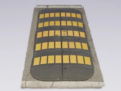 Traffic Speed Bump high-poly 3D model