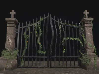 Graveyard Door Low-poly 3D model