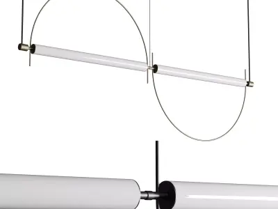 LED PENDANT LAMP ARC gold and black 3D model