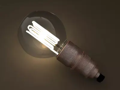 Eco-filament Globe shaped bulb 3D model