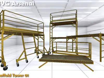 Modular Scaffold - HQ Low-poly 3D model