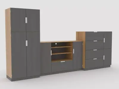 tv stand 65 Low-poly 3D model