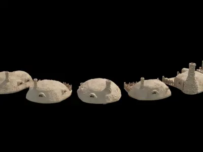 Hobbit Burrows Tabletop Terrain 28 MM 3D print model