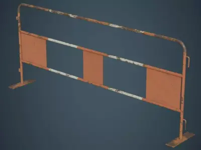 Crowd Barrier 4B Low-poly 3D model