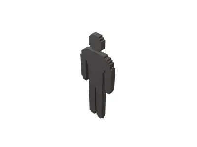 Voxel Style Boy Symbol v3 001 Low-poly 3D model