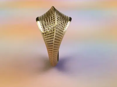 Gold fusion ring 3D print model