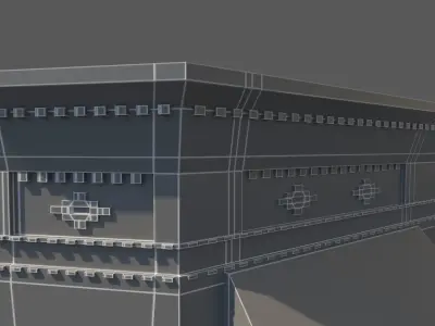 building 8 with awning 3D model