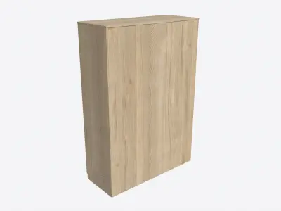 Wardrobe 3-door Wooden 3D model