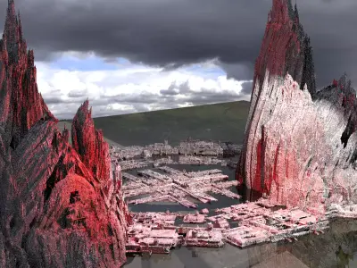 Warlock Dark labyrinth floor cliffs 3D model