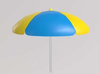Stylized Low-Poly Beach Umbrella Pack A Low-poly 3D model