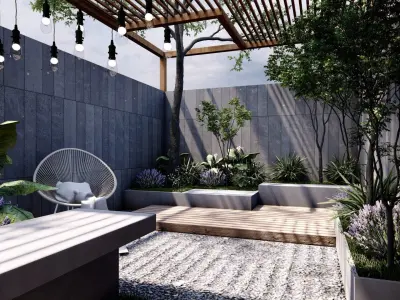 3D Exterior Scene 3D model design garden and landscape 3D model 29