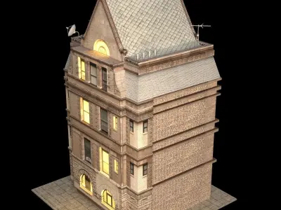 Apartment House 150 Low Poly 3d Building Low-poly 3D model