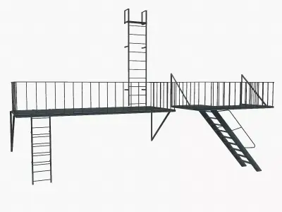 Fire Escape 2 Low-poly 3D model