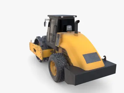 Road roller V4 Low-poly 3D model
