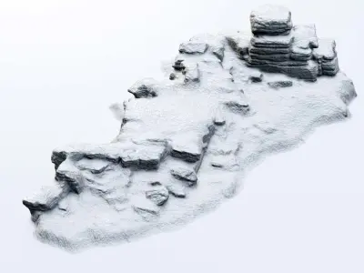 A Rock Formation - Dartmoor Stone Photo-Scan Model - Low-Poly Low-poly 3D model