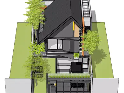 Japandi Modern Minimalist House 3D Model Architecture 3D model