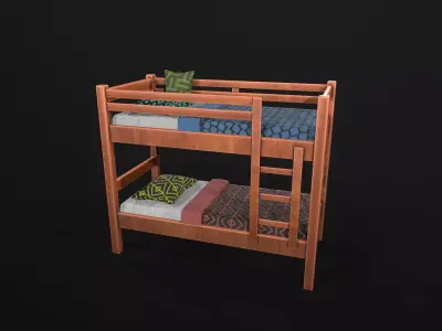 Single bed Low-poly 3D model