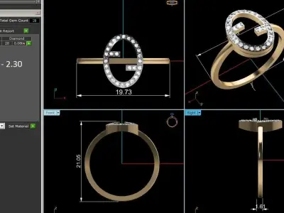 Diamond Ring For Women 3d Print Model 3D print model 54