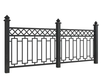 Set of metal fences 3D model