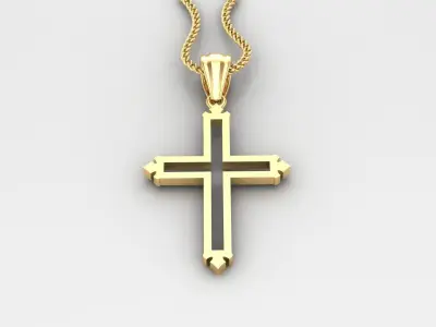 High Cross Pendant Light Gold 18K 4CP032 3D print model