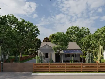 3D Exterior Scene 3D model design garden and landscape 3D 3D model