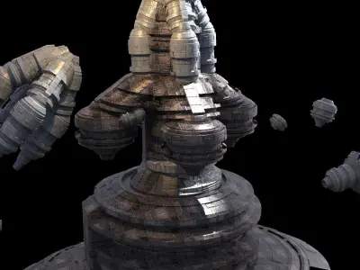 Planet Power Station Base Exterior Kit bash 1 3D model