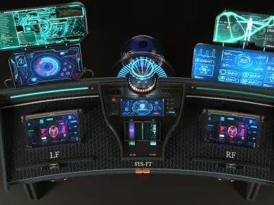 Control panel desk 3D model