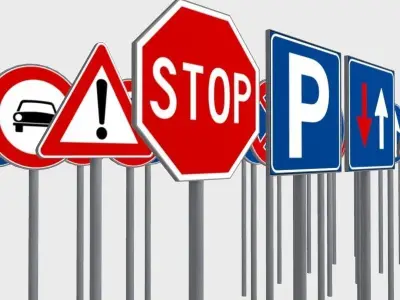 36 Road Traffic Signals Pack Low-poly 3D model